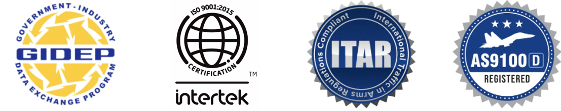 Industry Certifications GIDEP, ISO 9001, ITAR AS9100D